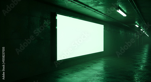 Glowing, empty billboard tunnel