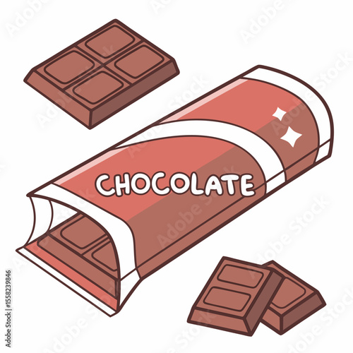 Hand Drawn Chocolate Bar Vector – Sweet Cocoa Snack Illustrations