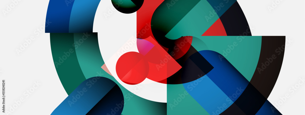 Abstract composition. Overlapping shapes create dynamic visual experience. Colors blend, forming interesting patterns. Minimalist design. Abstract composition. Overlapping shapes create dynamic visual experience. Colors blend, forming interesting patterns. Minimalist design.