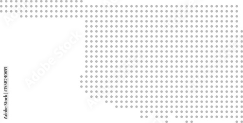 Oklahoma, United States – circle dot grid vector map (Albers equal area conic projection, PPT-compatible & fully editable)