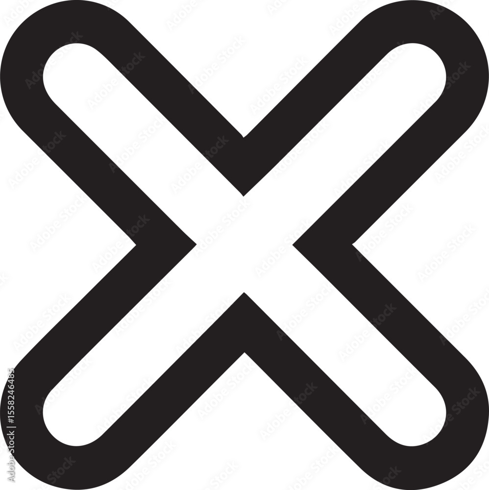 Obraz premium vector cross mark icon