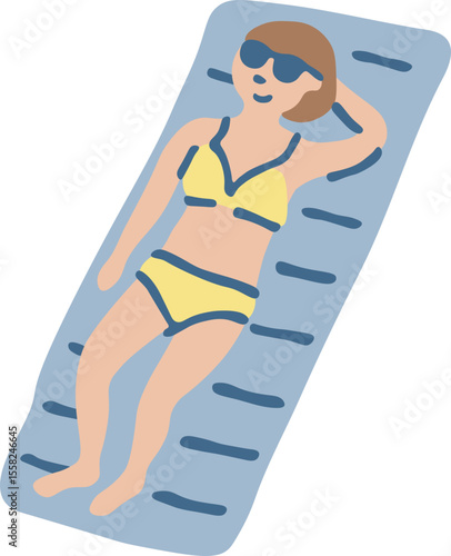 tanning woman