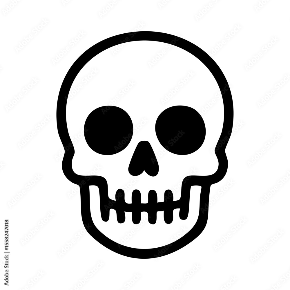 Fototapeta premium 骸骨 スカル 線画 手書き