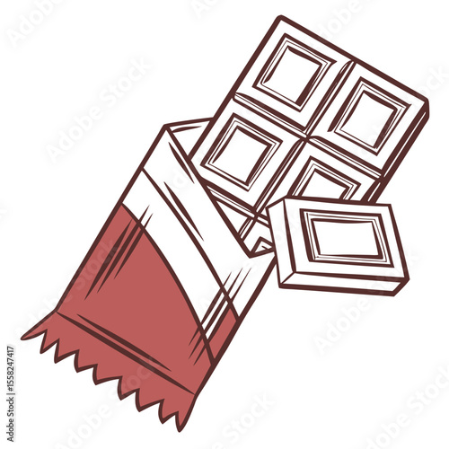 Hand Drawn Chocolate Bar Vector – Sweet Cocoa Snack Illustrations