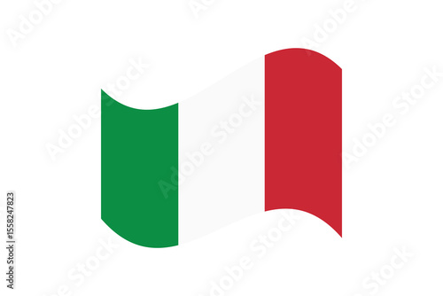 Flag of Italy. Flag icon. Standard colors. Standard sizes. Rectangular flag. Computer illustration. Vector illustration.