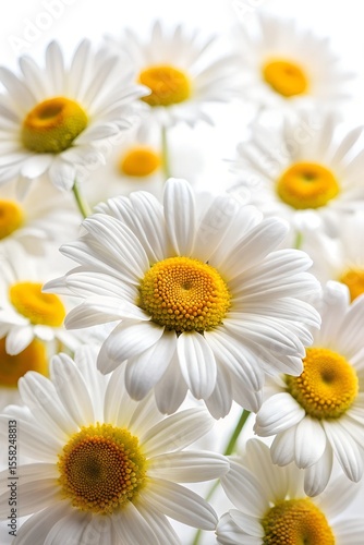 White daisies on a white background. Generative AI