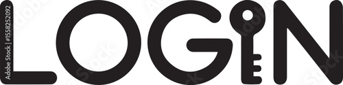  Vector login Icon with login text