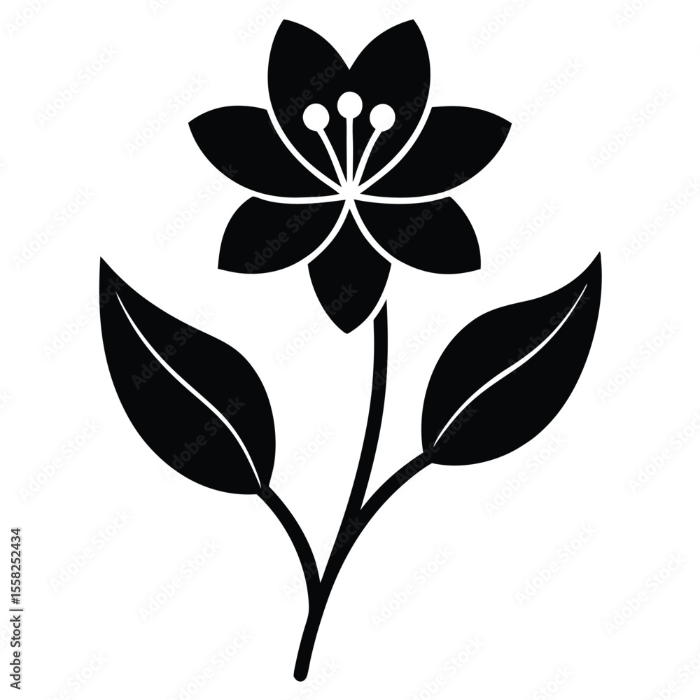 Obraz premium Freesia Icon Vector Illustration of Beautiful Flower