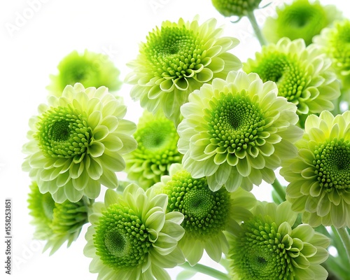 green chrysanthemum flower. Generative AI