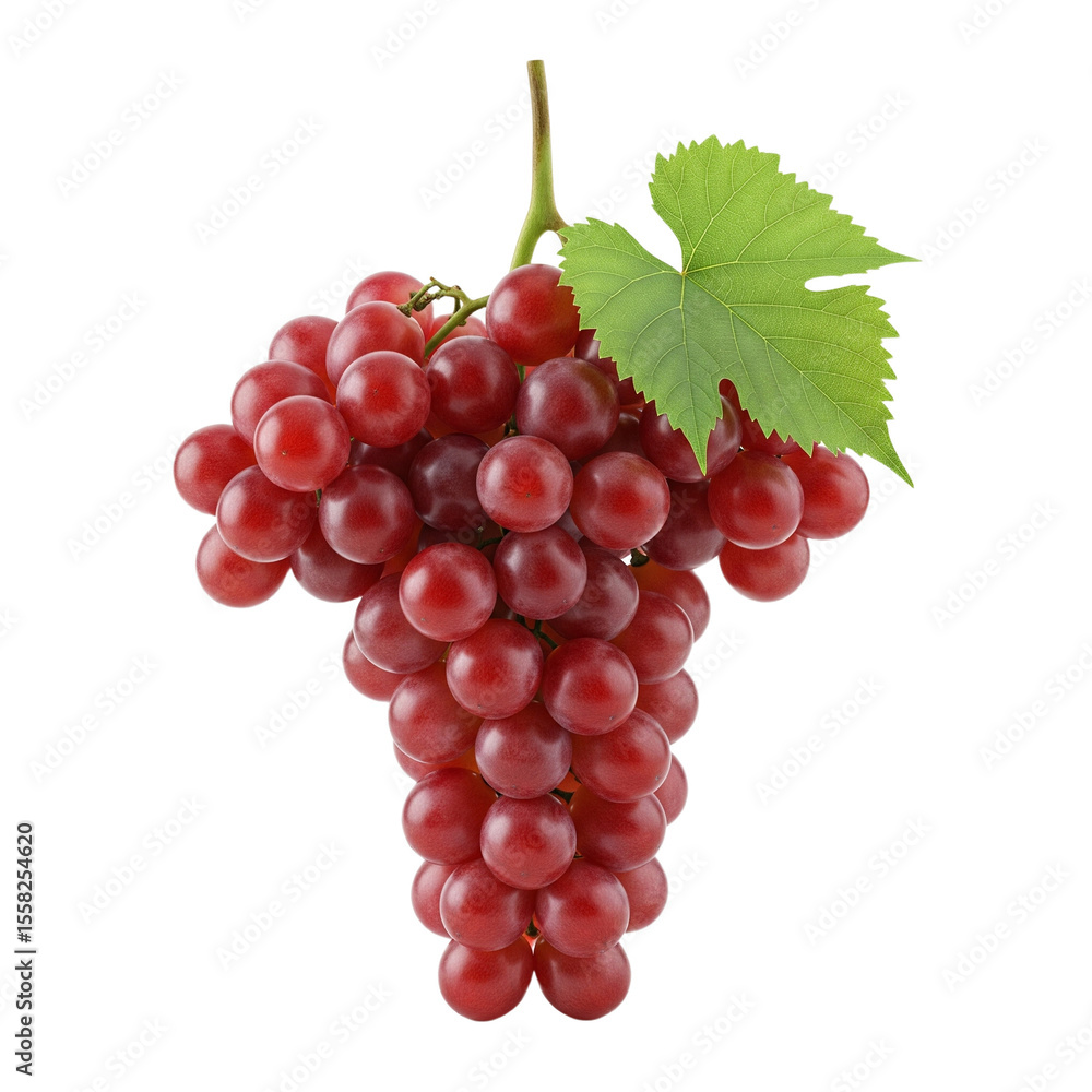 Fototapeta premium Fresh Red Grapes on the Stem - Sweet and Juicy Fruit