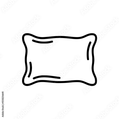 Rectangular bedding pillow outline icon