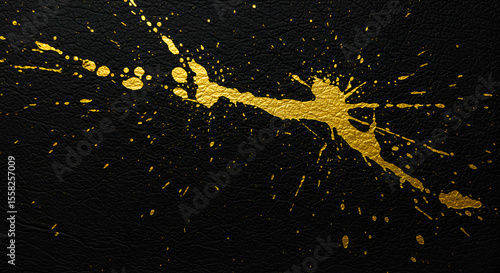 Gold splatter on dark surface