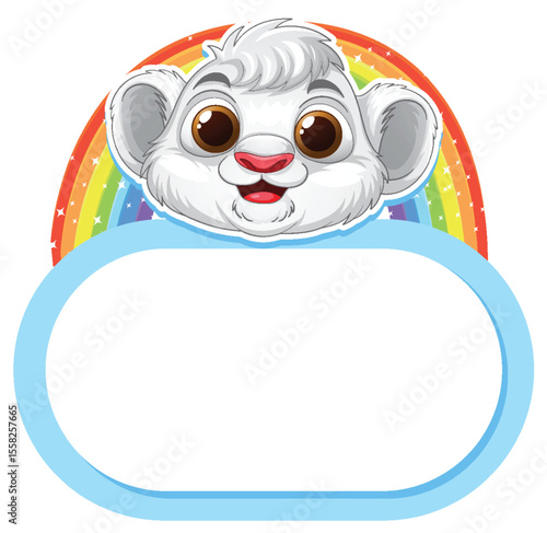 Cute Animal with Rainbow Background