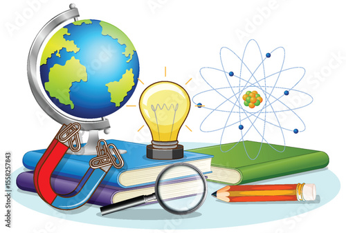 Educational Tools and Concepts Vector Illustration