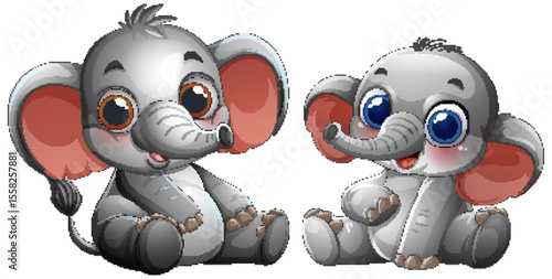 Adorable Baby Elephants in Playful Mood