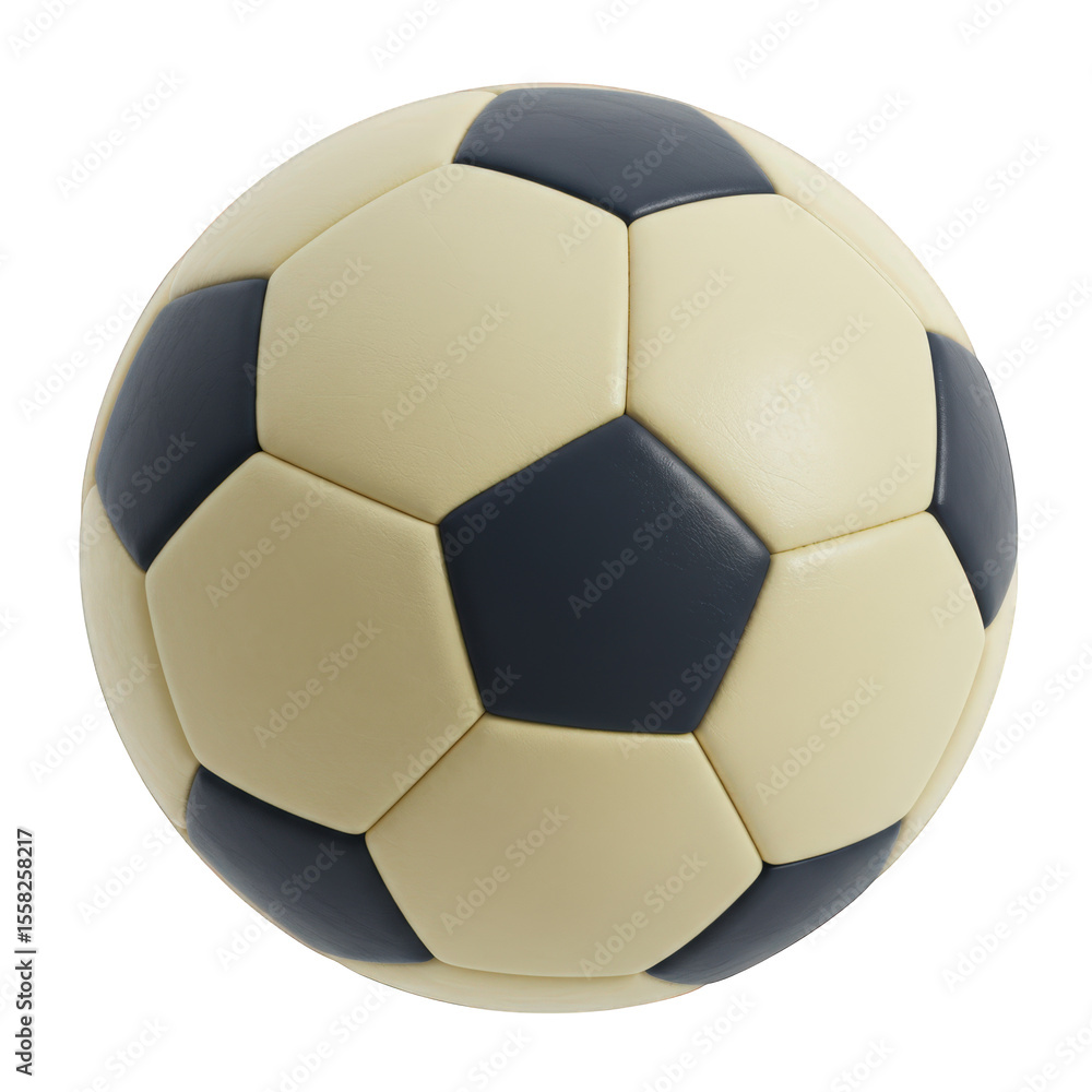 Fototapeta premium Classic black and white soccer ball isolated on transparent background
