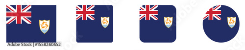 Anguilla or ai flag icon set. Anguilla or ai flag icon. Anguilla or ai country Flags.
