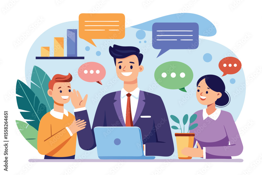 Businessman engages in a challenging conversation with colleagues during a team meeting at the office, focusing on communication and collaboration in a professional setting Businessman engages in a challenging conversation with colleagues during a team meeting at the office, focusing on communication and collaboration in a professional setting