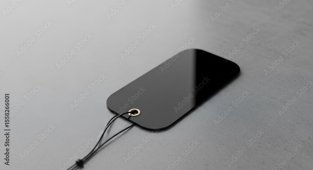Fototapeta premium Sleek Black Tag Mockup Perfect for Branding and Product Presentation