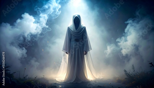 Mysterious figure in white robe (1)