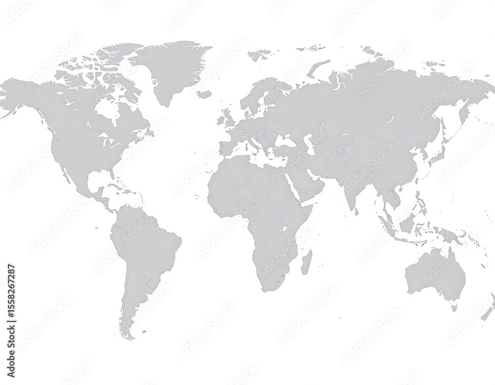 Naklejka premium Simple world map (1)
