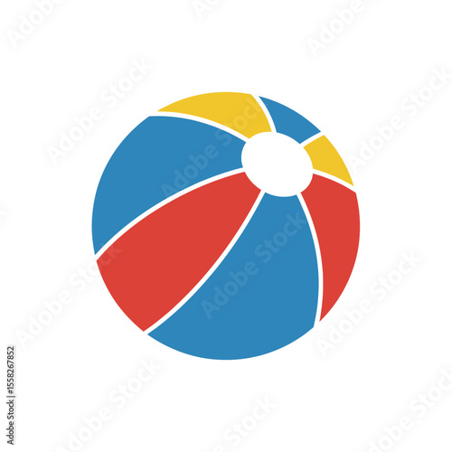 Free Download Colorful inflatable beach ball icon for summer games water sports recreation relaxation vacation and fun activities vector illustration graphic design element - GFXLoad
