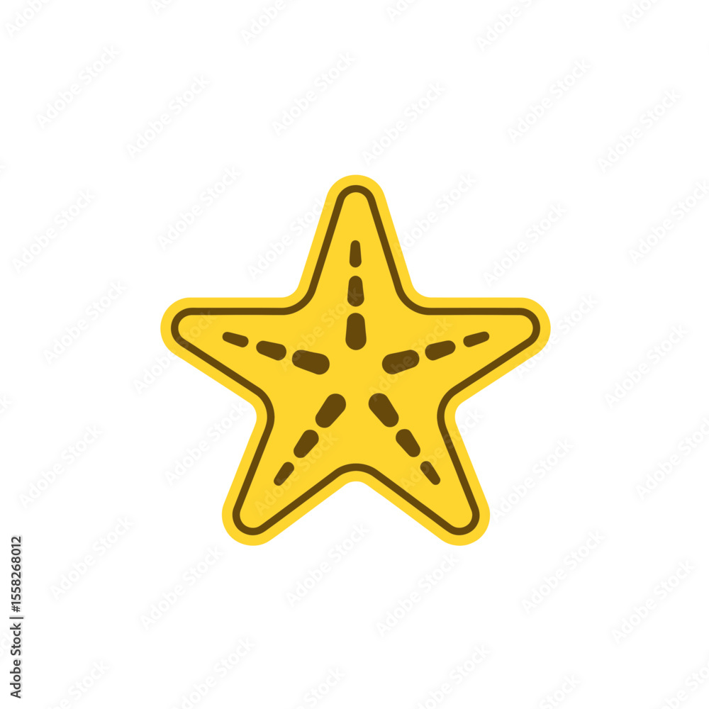 Vibrant yellow five pointed seafloor invertebrate vector illustration isolated on white background symbolizing marine life ocean concepts beach summer vacation travel adventures Vibrant yellow five pointed seafloor invertebrate vector illustration isolated on white background symbolizing marine life ocean concepts beach summer vacation travel adventures