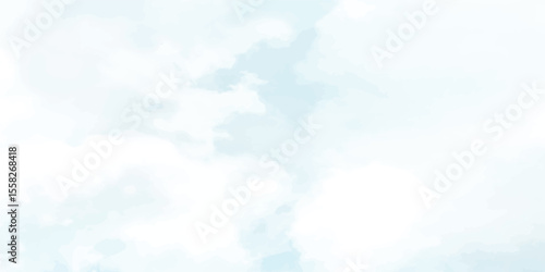 Blue sky with white cloud. The summer heaven is colorful clearing day Good weather and beautiful nature in the morning.  Colorful Summer Morning with Blue Sky and Soft White Clouds 