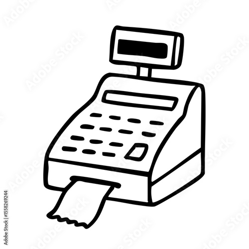 レジ　線画　手書き