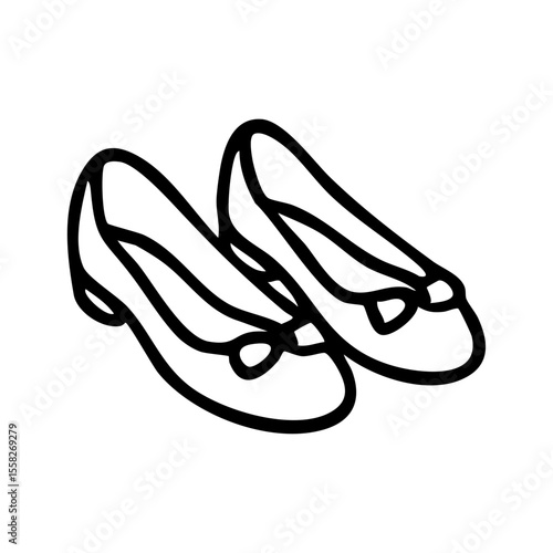 パンプス　線画　手書き