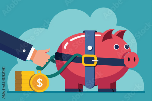 Wallpaper Mural Crisis forces investors to hesitate as a hand reaches for coins in a safe piggy bank, highlighting the dangers of financial decisions Torontodigital.ca