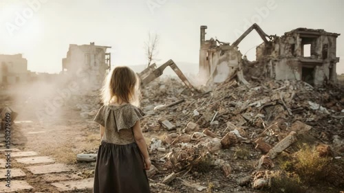 Young woman sadly after war