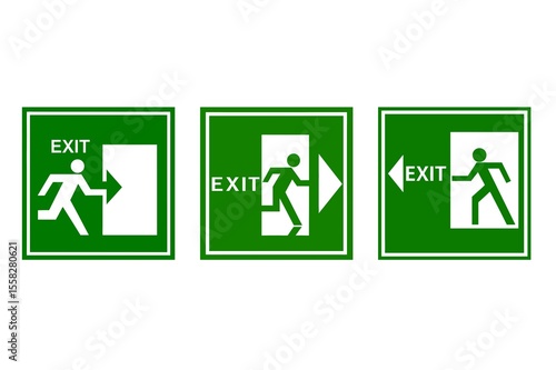 Wallpaper Mural emergency exit silhouette icon illustration on white background green vector Torontodigital.ca