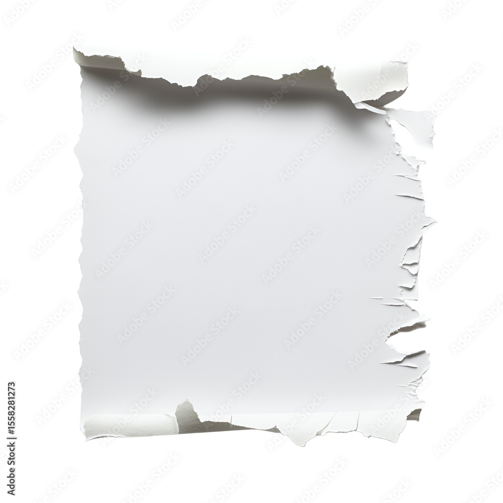 Obraz premium Torn white paper blank space design element