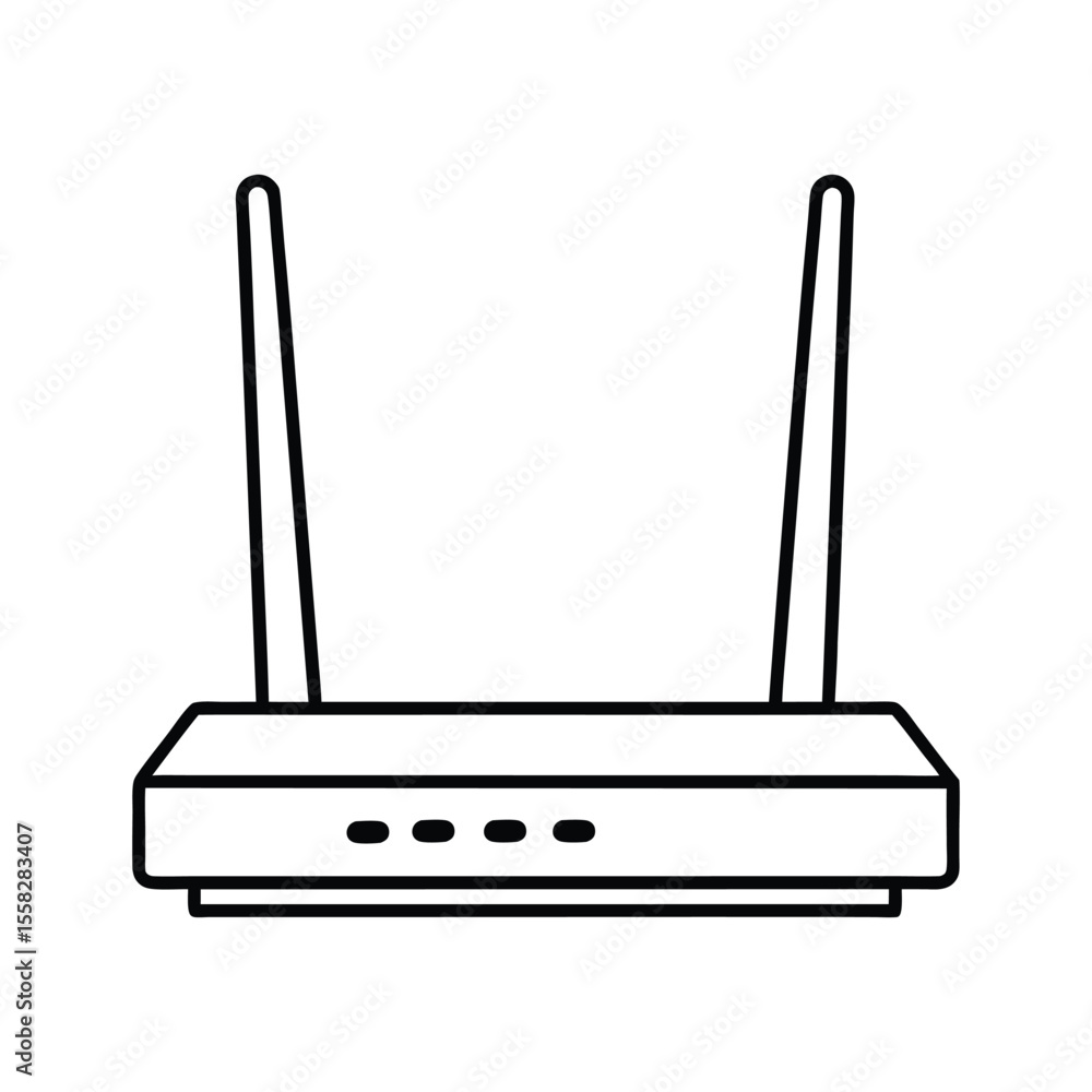 Fototapeta premium modems line art on white background