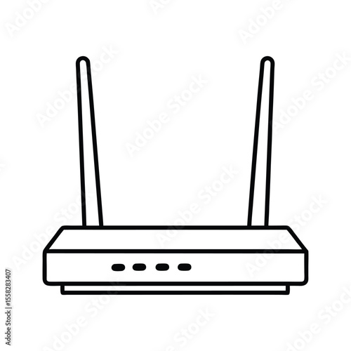 modems line art on white background