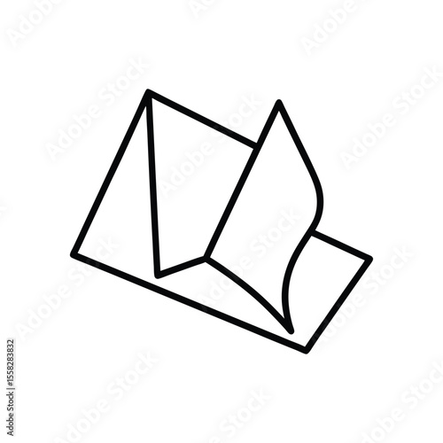 insulating paper line art on white background