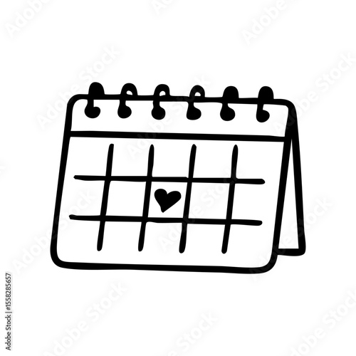 カレンダー　線画　手書き