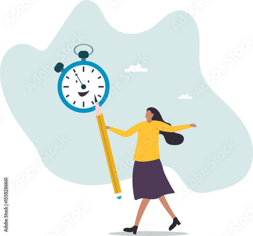 Time management, manage project deadline, improve work efficiency or productivity to finish project on time.character for design.