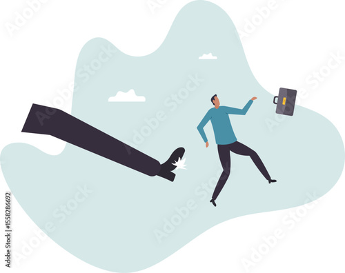 Being fired from work, company lay off or underperform employee, business failure or mistake.character for design.