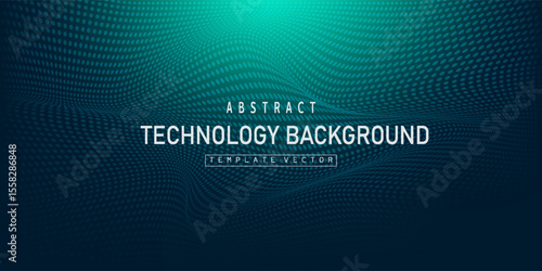 Digital technology speed connect blue green background, cyber nano information, abstract communication, innovation future tech data, internet network connection, Ai big data, line dot illustration
