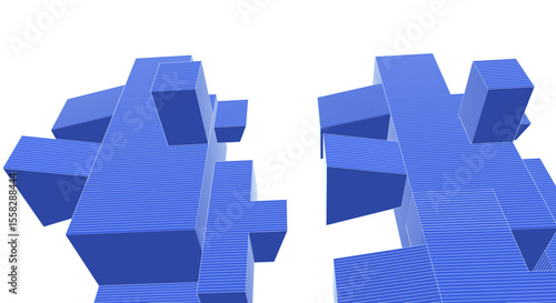 abstract modern architecture 3d rendering