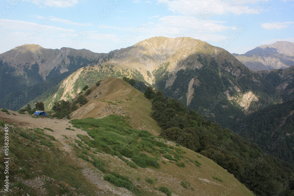 Naklejka premium high mountain landscape