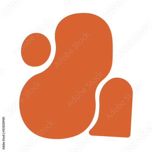 An abstract, irregularly shaped blob with a smooth, fluid form. This versatile design element is ideal for backgrounds, text boxes, overlays, or adding a modern, soft touch to digital graphics.