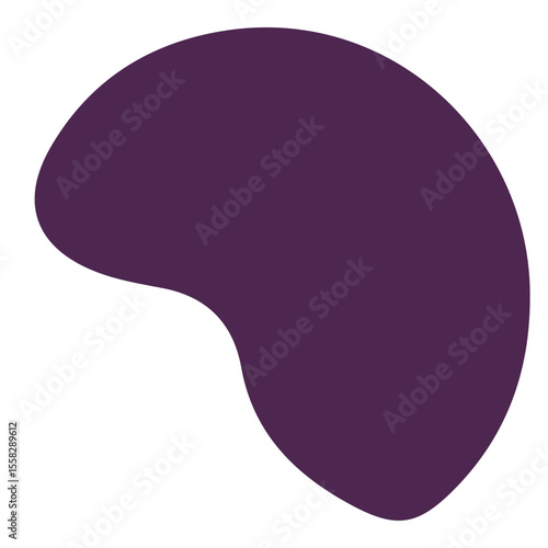 An abstract, irregularly shaped blob with a smooth, fluid form. This versatile design element is ideal for backgrounds, text boxes, overlays, or adding a modern, soft touch to digital graphics.