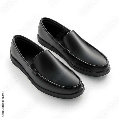 A pair of slip-on shoes with a sleek design, isolated on a clean white background