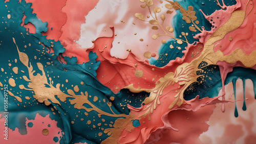 Vibrant batik watercolor fusion with bold tones, soft shapes, and rich cultural abstract design.