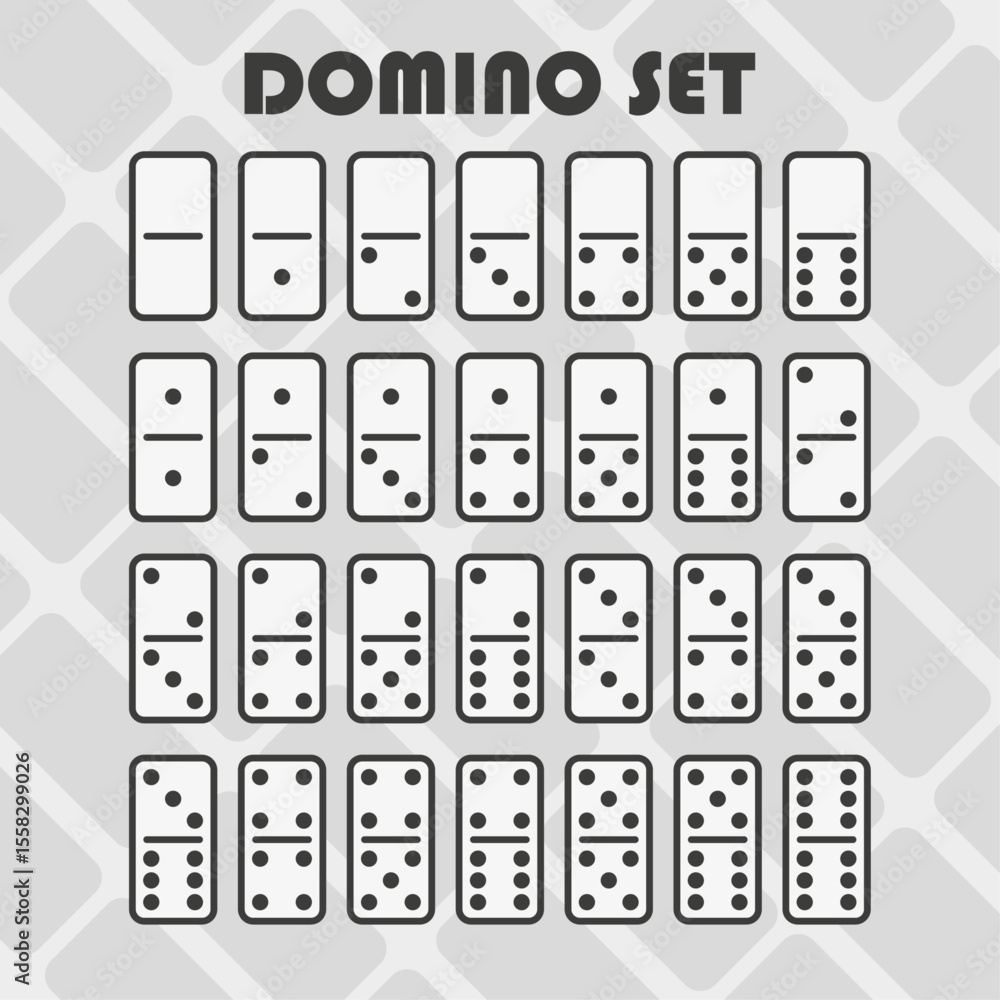 Fototapeta premium Domino pieces illustration vector set 1.1