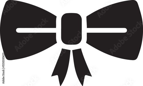black bowtie flat vector design.