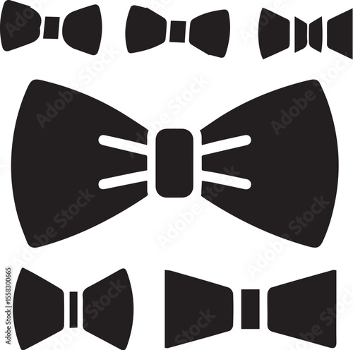 black bowtie flat vector design.